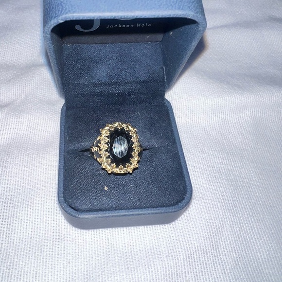 Alexander McQueen Black and Gold Statement Ring - Picture 6 of 6